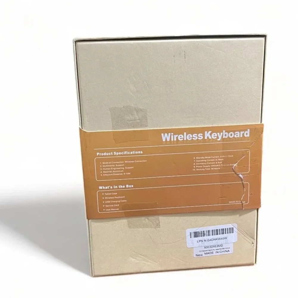 Keyboard Case for Apple iPad 2022 10.9, Wireless, USB Charging Cable, Open Box